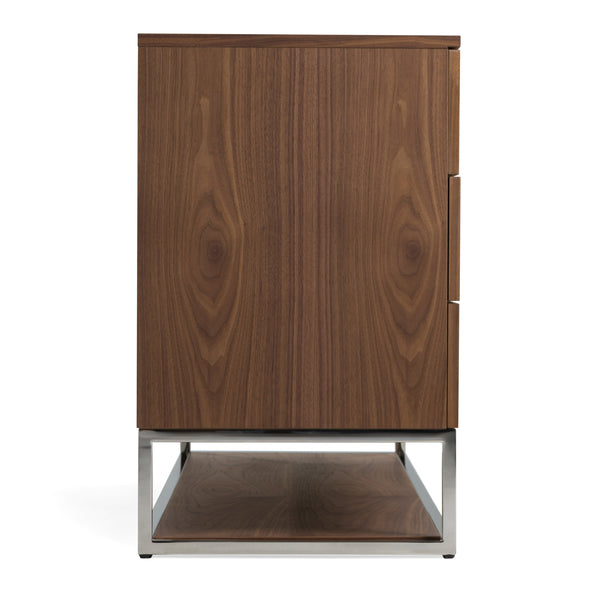 Vig Furniture Modrest Helenora - Elegant Walnut Dresser With Stainless Steel Accents For Modern Bedroom Style Walnut  Vgvc-mc1502-wal