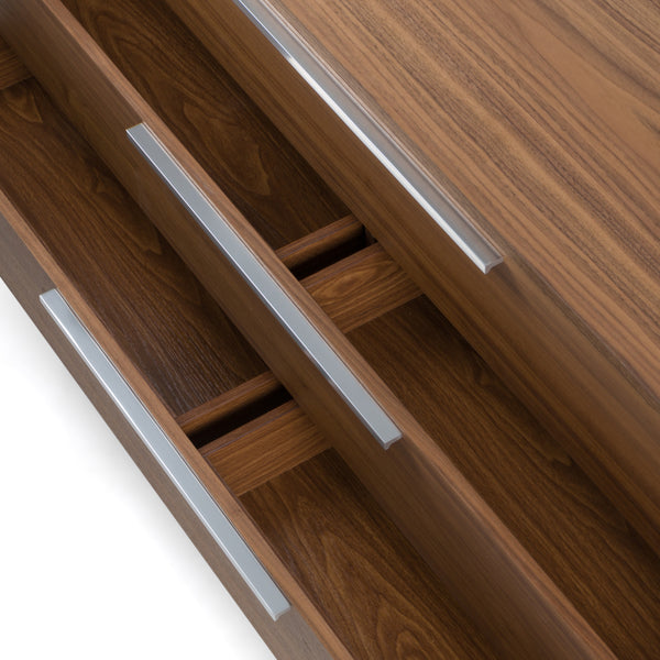 Vig Furniture Modrest Helenora - Elegant Walnut Dresser With Stainless Steel Accents For Modern Bedroom Style Walnut  Vgvc-mc1502-wal