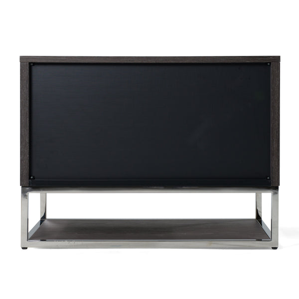 Vig Furniture Modrest Helenora Nightstand - Sleek Modern Grey Elm With Stainless Steel Accents For Elegance Grey  Vgvc-mb1502-gry