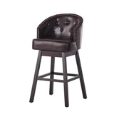 Christopher Knight Home® - Noble House - Ogden Contemporary Tufted Swivel Barstools with Nailhead Trim (Set of 2)