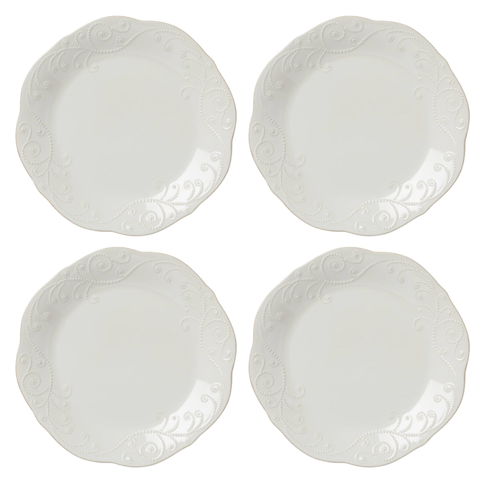 Lenox French Perle 4-Piece Dinner Plate Set White, WHITE STONEWARE 891288