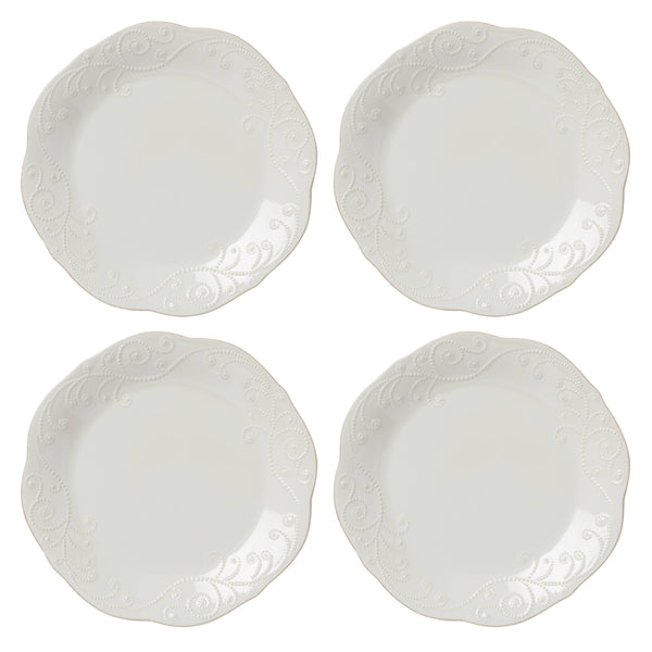 Lenox French Perle 4-Piece Dinner Plate Set White, WHITE STONEWARE 891288
