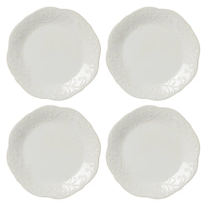 Lenox French Perle 4-Piece Dinner Plate Set White, WHITE STONEWARE 891288