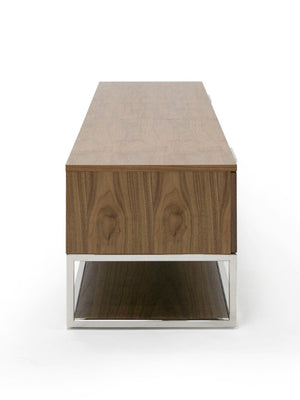 VIG Furniture Heloise Walnut Tv Stand With Stainless Steel Legs, 79" Minimal Media Console W/ Soft-Close Drawers VGBB-MK1502-TV
