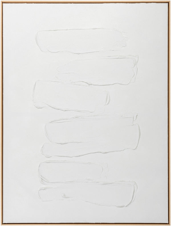 Surya Hemkund Framed Art Wall Decor - 25"H X 19"W Minimalist Canvas Elegance For Modern Interiors Main, White,Frame, Canvas,Polystyrene Hem003-3225