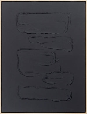 Surya Hemkund Framed Art Wall Decor - 25"H X 19"W Minimalist Canvas Elegance For Modern Interiors Main, Black,Frame, Canvas,Polystyrene Hem004-2519