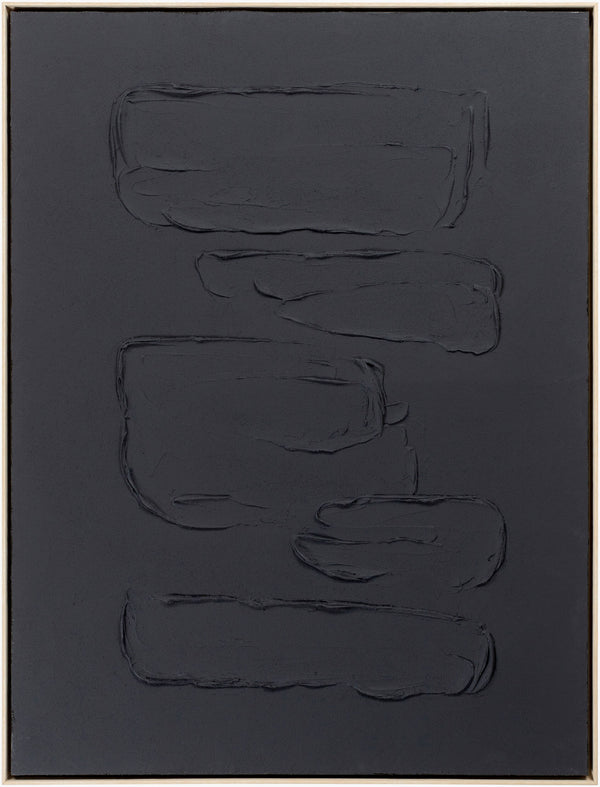 Surya Hemkund Framed Art Wall Decor - 25"H X 19"W Minimalist Canvas Elegance For Modern Interiors Main, Black,Frame, Canvas,Polystyrene Hem004-2519