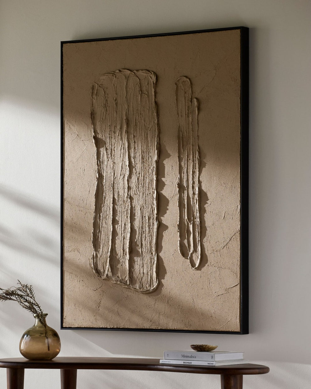 Surya Hemkund Hand-painted Minimalist Wall Art Large Framed Piece for Modern Interiors HEM005-4836