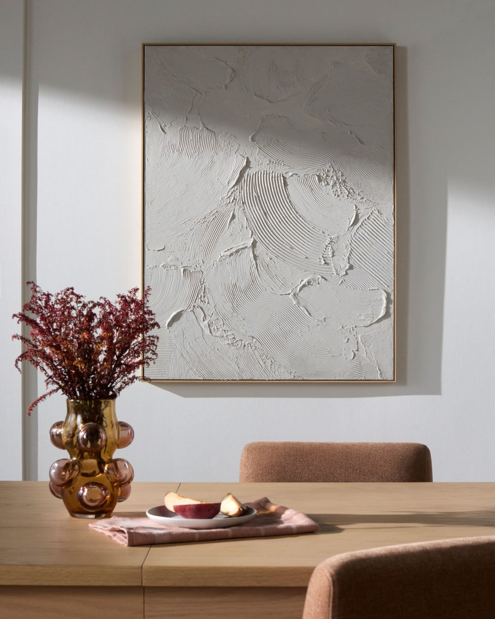 Surya Hemkund Hand-painted Minimalist Framed Wall Art Large Gallery Ready Vertical Piece HEM007-4836