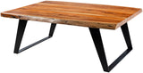 Halden HEN-002 16"H x 45"W x 31"D Coffee Table HEN-002  Top: Brown; Base: Black Surya