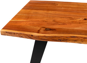 Halden HEN-001 30"H x 82"W x 38"D Dining Table HEN-001  Top: Brown; Base: Black Surya