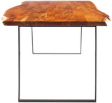 Halden HEN-001 30"H x 82"W x 38"D Dining Table HEN-001  Top: Brown; Base: Black Surya