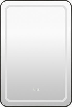 Livabliss Hena Frameless Rectangular Wall Mirror Flush Mount Vanity Bathroom Bedroom Decor Black 24"H x 36"W x 1"D HENA001-24361