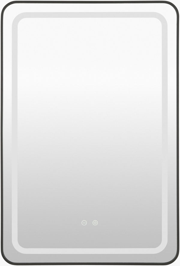 Livabliss Hena Frameless Rectangular Wall Mirror Flush Mount Vanity Bathroom Bedroom Decor Black 24"H x 36"W x 1"D HENA001-24361