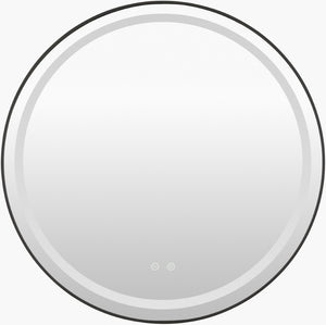 Livabliss Hena Frameless Square Wall Mirror Minimalist Vanity Accent for Bath or Entryway Black 30"H x 30"W x 1"D HENA002-30301