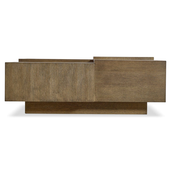 Bernhardt Bernhardt Weiss Oak Cocktail Table with Wire-brushed Finish and Sculptural Cube Design 570010