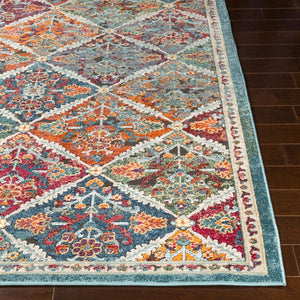Livabliss Herati Persian Medallion Floral Accent Rug Machine Woven Poly Blend Entryway Mat HER2304-23