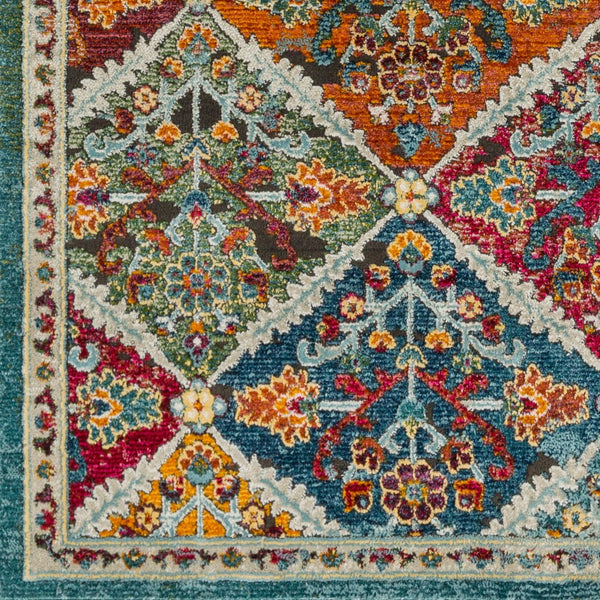 Livabliss Herati Persian Medallion Floral Accent Rug Machine Woven Poly Blend Entryway Mat HER2304-23