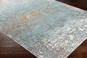 Livabliss Herati Persian Fish Floral Machine Woven Indoor Rug for Entryway or Bedroom Aqua, Light Gra 2' x 2'11" HER2320-23