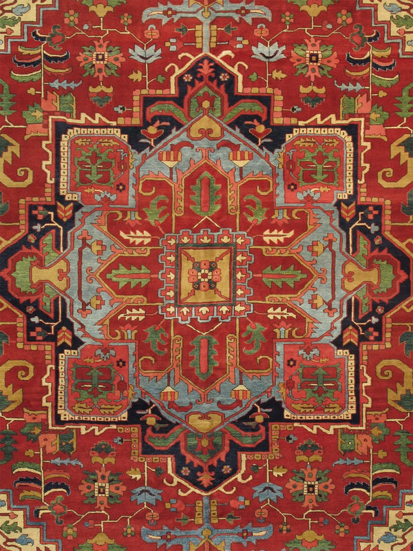 Pasargad Home Azerbaijan Collection Hand-knotted Lamb's Wool Area Rug For Elegant Home Décor   032023
