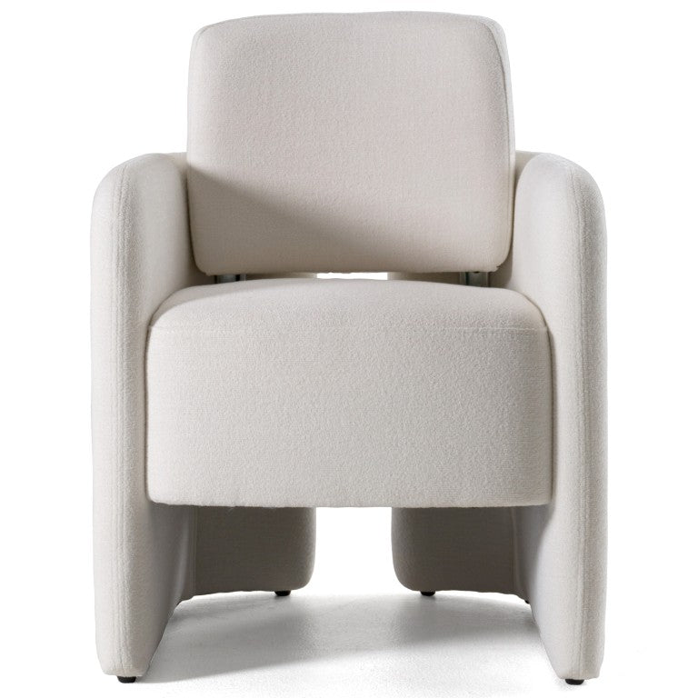VIG Furniture Hermosa Sculptural White Dining Chair With Plush Foam Seat, Solid Wood Frame, Scandinavian Style VGKK-KF.Y2220-WHT