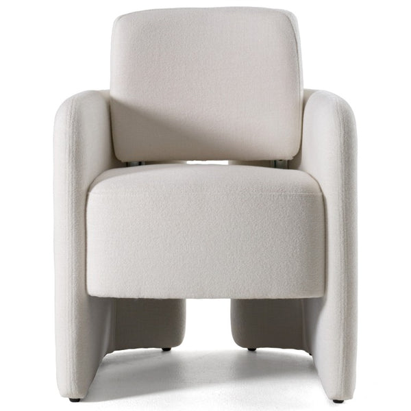 VIG Furniture Hermosa Sculptural White Dining Chair With Plush Foam Seat, Solid Wood Frame, Scandinavian Style VGKK-KF.Y2220-WHT