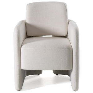 VIG Furniture Hermosa Sculptural White Dining Chair With Plush Foam Seat, Solid Wood Frame, Scandinavian Style VGKK-KF.Y2220-WHT