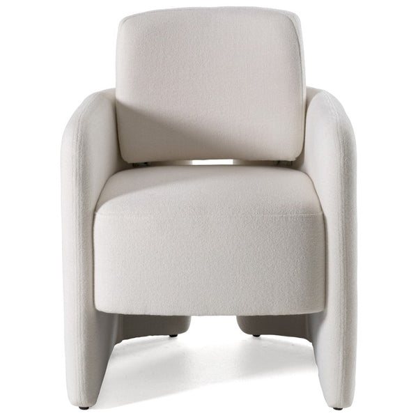 VIG Furniture Hermosa Sculptural White Dining Chair With Plush Foam Seat, Solid Wood Frame, Scandinavian Style VGKK-KF.Y2220-WHT