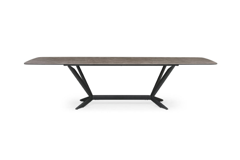 VIG Furniture Herzog Large Grey Ceramic Dining Table For 12 — Heat, Stain & Scratch Resistant Modern Centerpiece VGVCT1860-DT