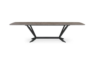 VIG Furniture Herzog Large Grey Ceramic Dining Table For 12 — Heat, Stain & Scratch Resistant Modern Centerpiece VGVCT1860-DT