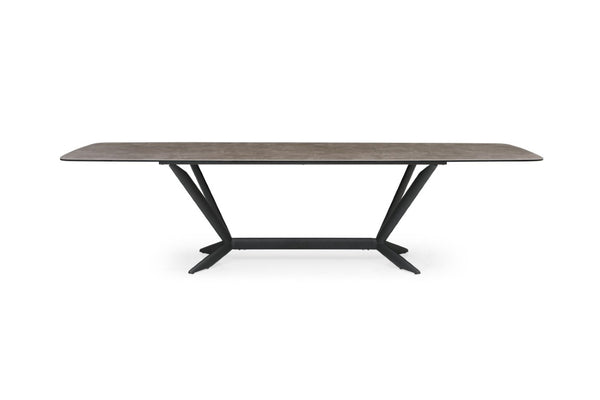 VIG Furniture Herzog Large Grey Ceramic Dining Table For 12 — Heat, Stain & Scratch Resistant Modern Centerpiece VGVCT1860-DT