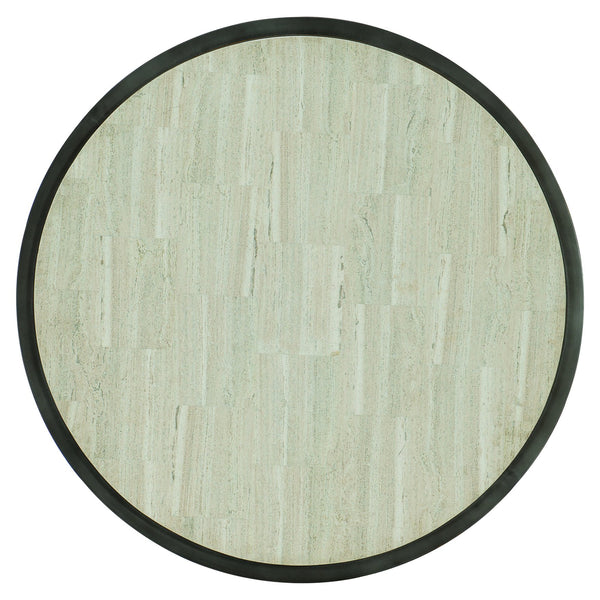 Bernhardt Bernhardt Travertine Barclay Cocktail Table — 42" Round Honed Stone Top With Antique Pewter Steel Base 512015