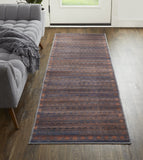 Feizy Rugs Voss Collection Bold Transitional Area Rug In Vibrant Colors For A Striking Home Aesthetic Red,Brown,Blue Polyester Vos39h4ftanblui7a