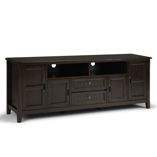 English Elm Burlington 72" Solid Wood Tv Media Stand In Mahogany Brown - Elegant Storage For Modern Living Rooms B136P159514