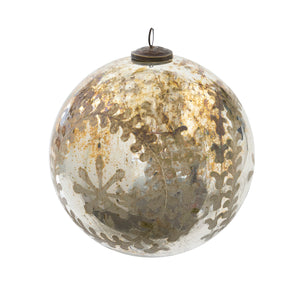 Chateau Etched Mercury Glass Ball Ornament Large XAO10356 Park Hill