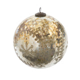 Chateau Etched Mercury Glass Ball Ornament Large