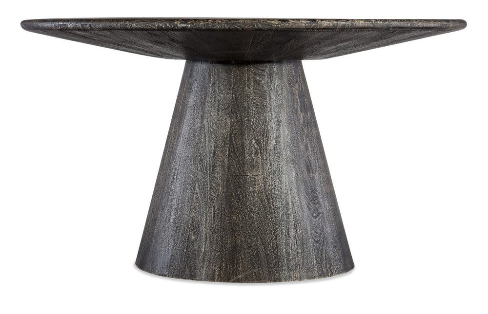 Hooker Furniture Commerce Madison Round Dining Table, 54" Solid Mango Wood Pedestal, Transparent Black Finish 7228-75005-99