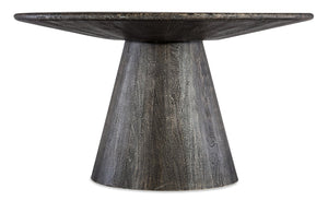 Hooker Furniture Commerce Madison Round Dining Table, 54" Solid Mango Wood Pedestal, Transparent Black Finish 7228-75005-99