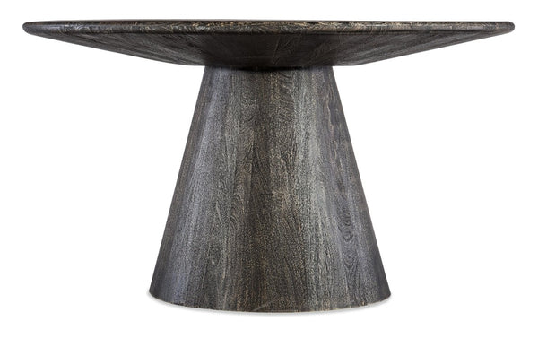 Hooker Furniture Commerce Madison Round Dining Table, 54" Solid Mango Wood Pedestal, Transparent Black Finish 7228-75005-99