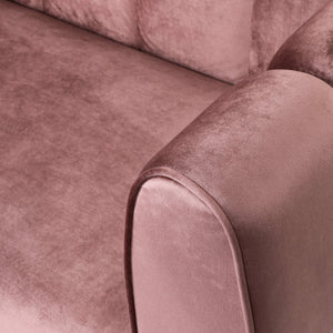 English Elm Miranda Channel Stitch Velvet Sofa Glam Living Room Seating with Tapered Birch Legs Blush 68604.00ABLSH_68604.00BBLSH