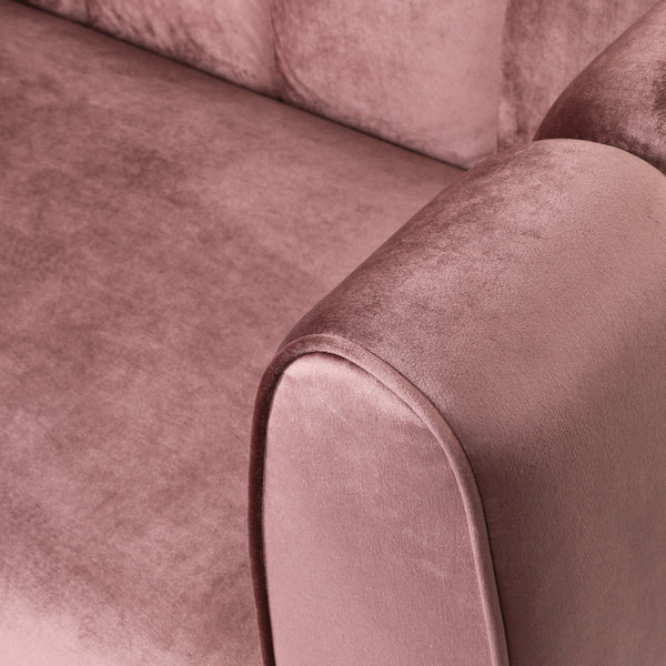 English Elm Miranda Channel Stitch Velvet Sofa Glam Living Room Seating with Tapered Birch Legs Blush 68604.00ABLSH_68604.00BBLSH