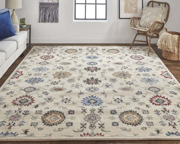 Feizy Rugs Rylan Hand-tufted Wool Floral Rug - Stunning Transitional Design With Chic Blue, Brown, And Gray Hues Ivory,Blue,Tan Wool Ryl8641fivy000p00