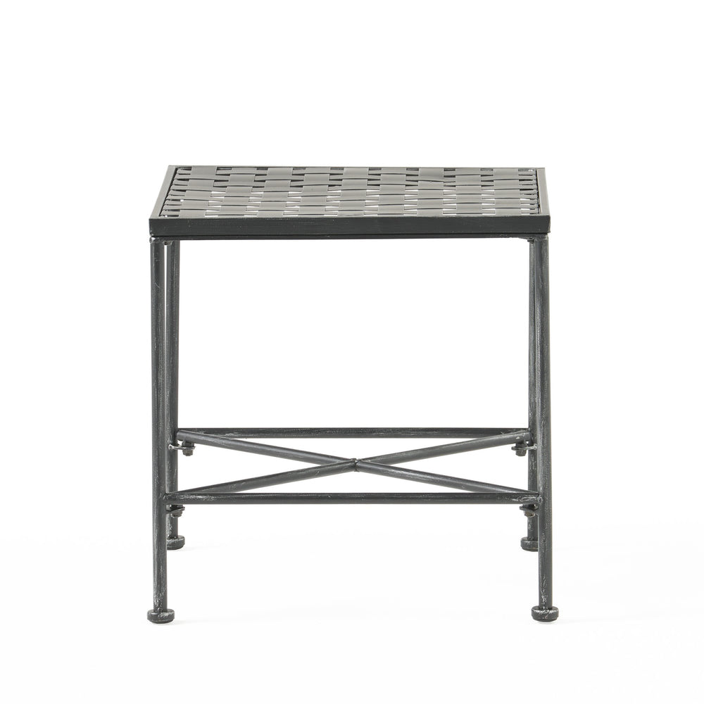 English Elm Christopher Knight Home® - LUNA Black Iron End Table – Powder-Coated Modern Accent Table 16.75"W x 16"H, Durable Stylish Decor 57637.00