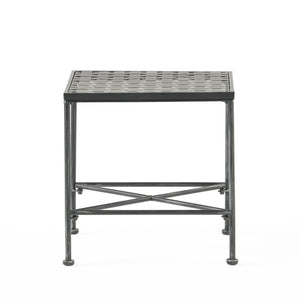English Elm Christopher Knight Home® - LUNA Black Iron End Table – Powder-Coated Modern Accent Table 16.75"W x 16"H, Durable Stylish Decor 57637.00