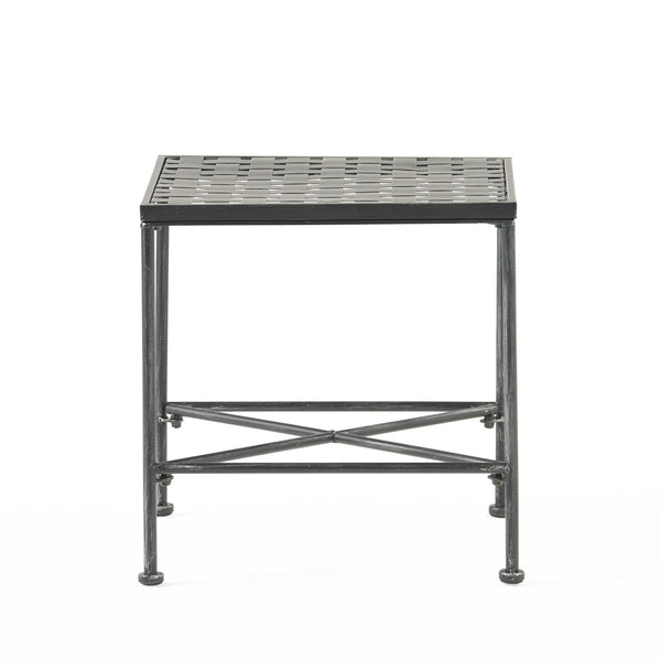 English Elm Christopher Knight Home® - LUNA Black Iron End Table – Powder-Coated Modern Accent Table 16.75"W x 16"H, Durable Stylish Decor 57637.00