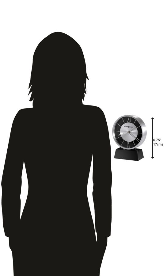 Hekman Furniture 645787 Davis Tabletop Clock - Modern Brushed Aluminum Design With Stylish Black Base & Quartz Movement  Davis Tabletop Clock 645787