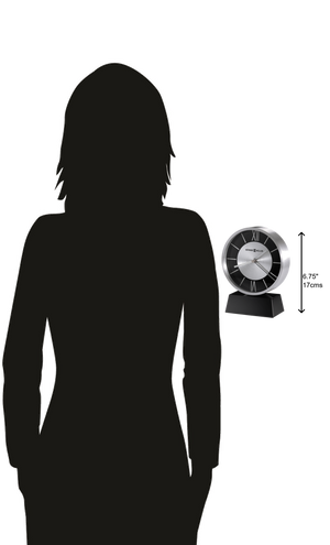 Hekman Furniture 645787 Davis Tabletop Clock - Modern Brushed Aluminum Design With Stylish Black Base & Quartz Movement  Davis Tabletop Clock 645787