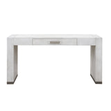 Stone-Textured Writing Desk with Keyboard Tray White with Raffia Palm Finish P301628 Pulaski Furniture