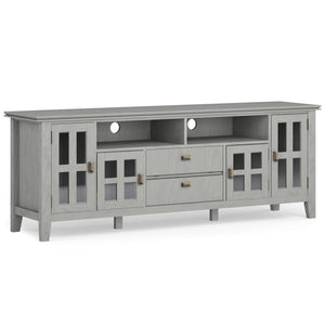 English Elm Artisan 72" Tv Media Stand In Fog Grey - Handcrafted Solid Wood With Ample Storage & Stylish Design B136P158423