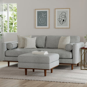 English Elm Morrison 89" Sofa - Mid-Century Modern Design In Soft Mist Grey, Sustainable Comfort For 3 People B136P159964